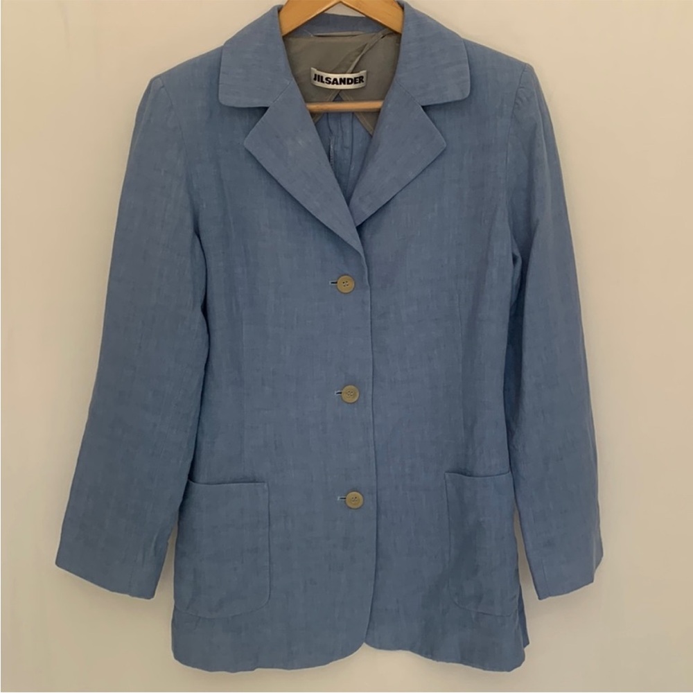 Jil Sander // Blue Linen Blazer